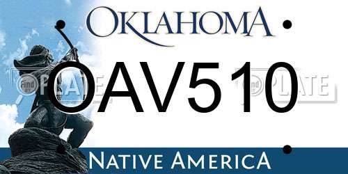 OAV510 Oklahoma License Plate
