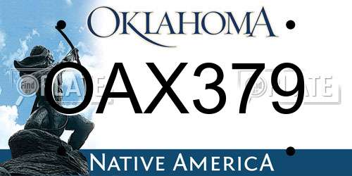 OAX379 Oklahoma License Plate