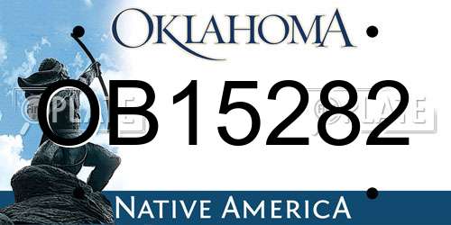 OB15282 Oklahoma License Plate