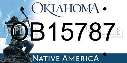 OB15787 Oklahoma License Plate