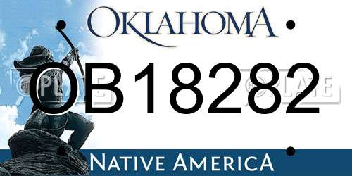OB18282 Oklahoma License Plate