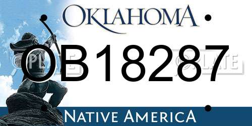 OB18287 Oklahoma License Plate