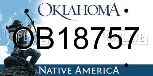 OB18757 Oklahoma License Plate