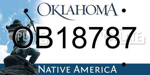 OB18787 Oklahoma License Plate