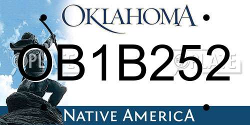 OB1B252 Oklahoma License Plate