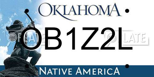 OB1Z2L Oklahoma License Plate