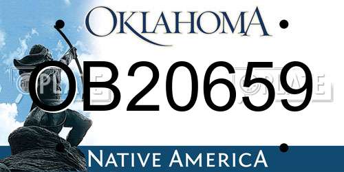 OB20659 Oklahoma License Plate