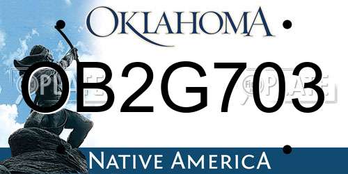 OB2G703 Oklahoma License Plate