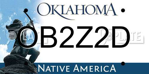 OB2Z2D Oklahoma License Plate