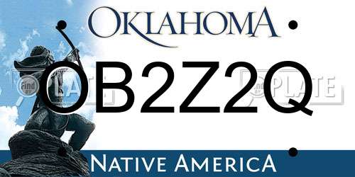 OB2Z2Q Oklahoma License Plate