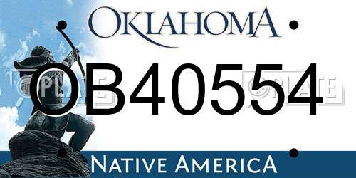 OB40554 Oklahoma License Plate