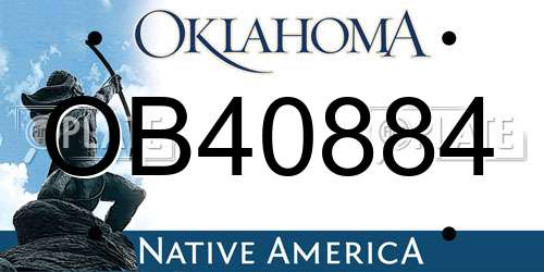 OB40884 Oklahoma License Plate