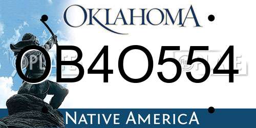 OB4O554 Oklahoma License Plate
