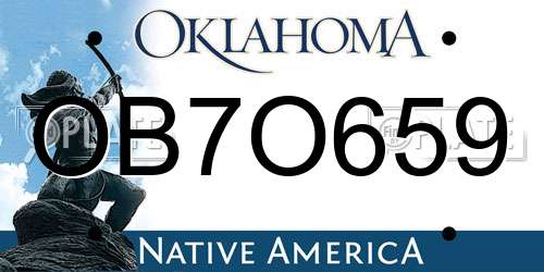 OB7O659 Oklahoma License Plate