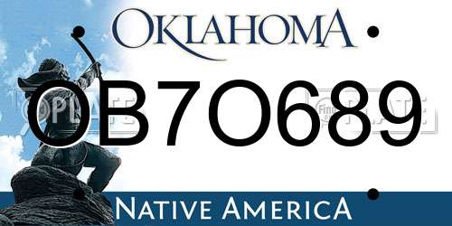 OB7O689 Oklahoma License Plate