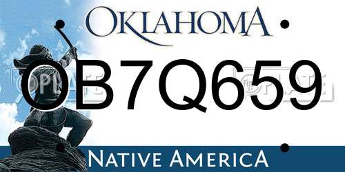 OB7Q659 Oklahoma License Plate