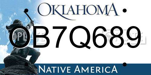OB7Q689 Oklahoma License Plate
