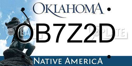 OB7Z2D Oklahoma License Plate