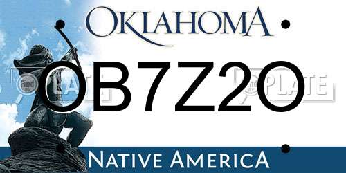 OB7Z2O Oklahoma License Plate