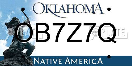 OB7Z7Q Oklahoma License Plate