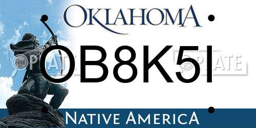 OB8K5I Oklahoma License Plate