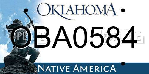 OBA0584 Oklahoma License Plate