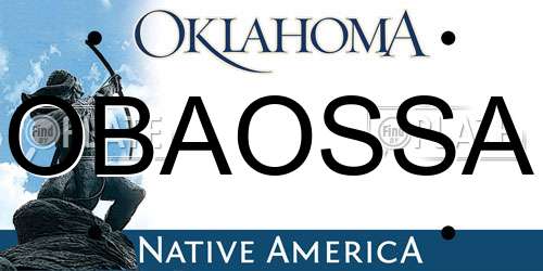OBAOSSA Oklahoma License Plate