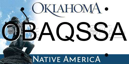 OBAQSSA Oklahoma License Plate