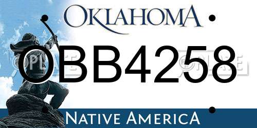 OBB4258 Oklahoma License Plate