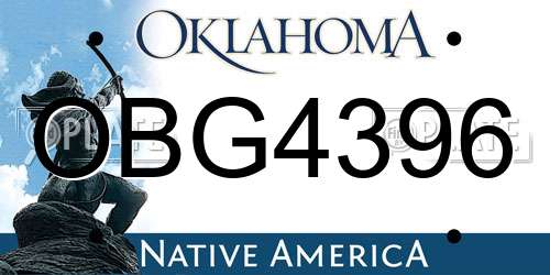 OBG4396 Oklahoma License Plate