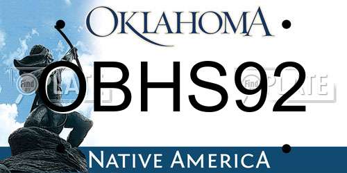 OBHS92 Oklahoma License Plate