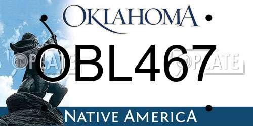 OBL467 Oklahoma License Plate