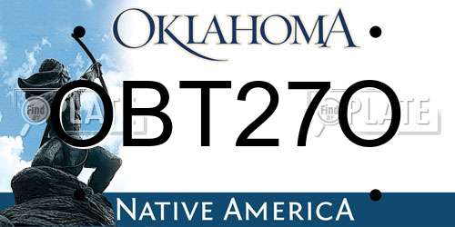 OBT27O Oklahoma License Plate