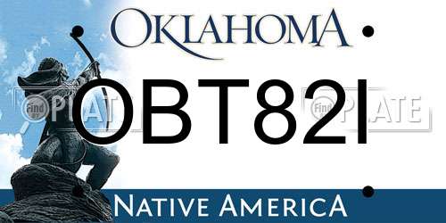 OBT82I Oklahoma License Plate