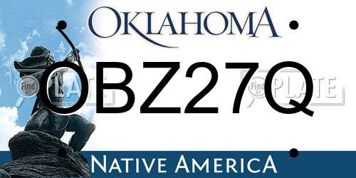 OBZ27Q Oklahoma License Plate