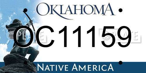 OC11159 Oklahoma License Plate
