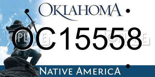 OC15558 Oklahoma License Plate