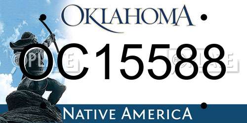 OC15588 Oklahoma License Plate