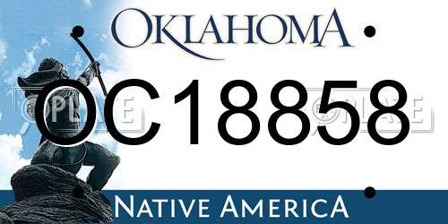 OC18858 Oklahoma License Plate