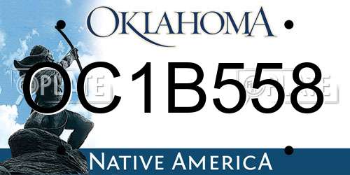 OC1B558 Oklahoma License Plate