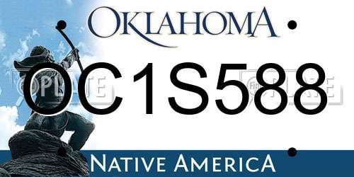 OC1S588 Oklahoma License Plate