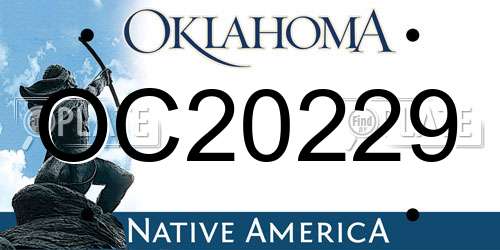 OC20229 Oklahoma License Plate