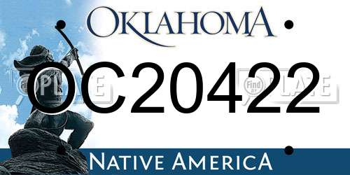 OC20422 Oklahoma License Plate