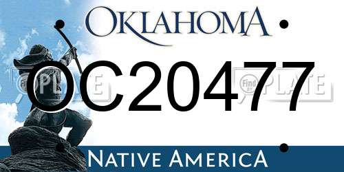 OC20477 Oklahoma License Plate