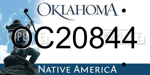 OC20844 Oklahoma License Plate