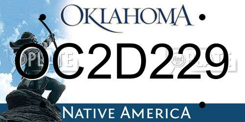 OC2D229 Oklahoma License Plate