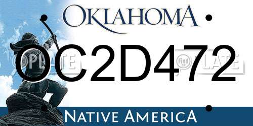 OC2D472 Oklahoma License Plate