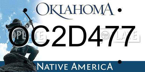 OC2D477 Oklahoma License Plate