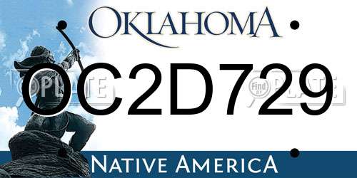 OC2D729 Oklahoma License Plate