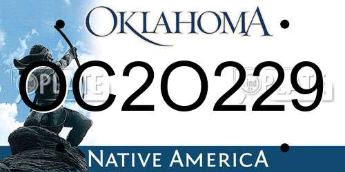 OC2O229 Oklahoma License Plate
